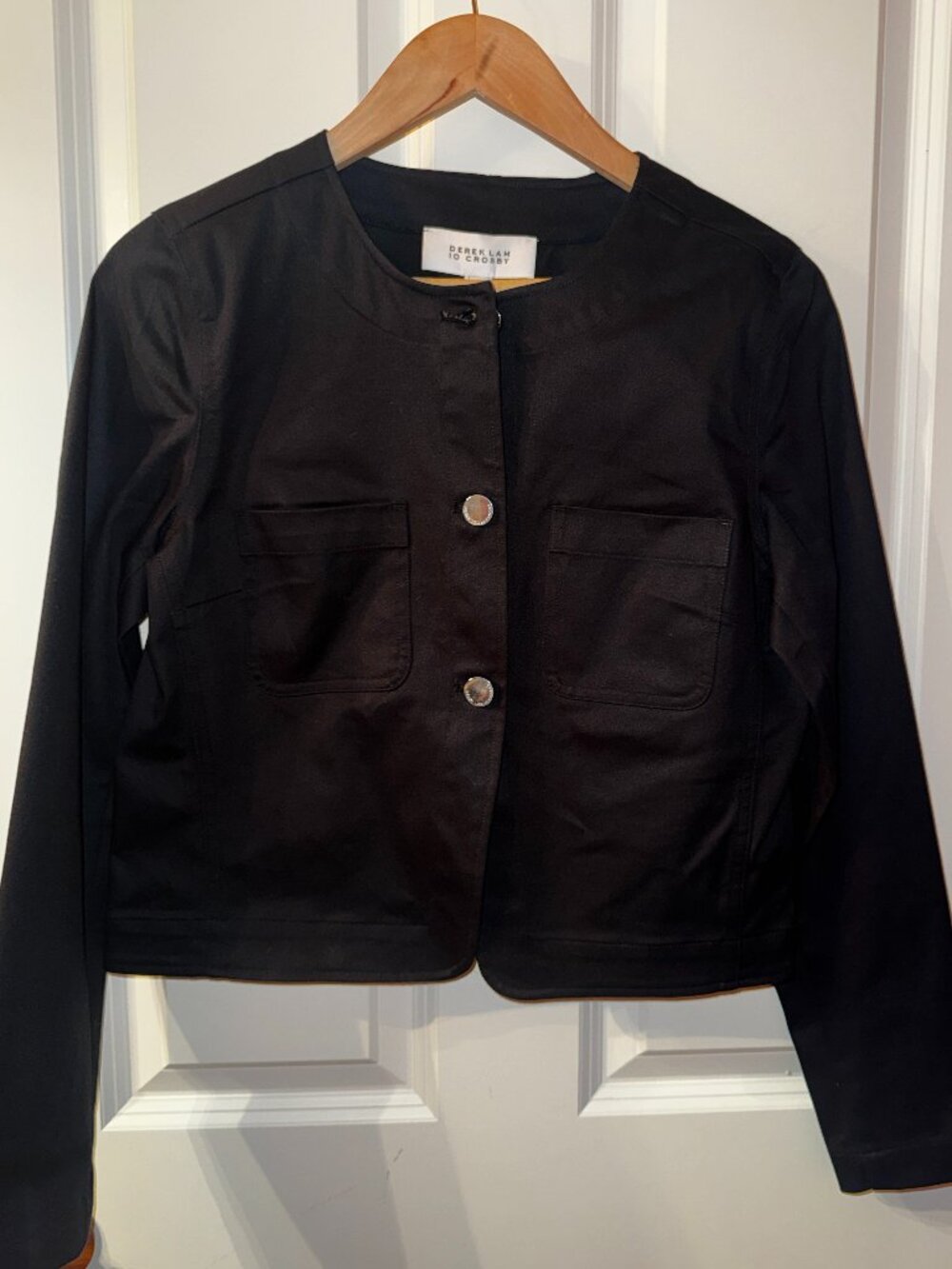 Derek Lam 10 Crosby NWT Cropped Utility Jacket Black Size S $275